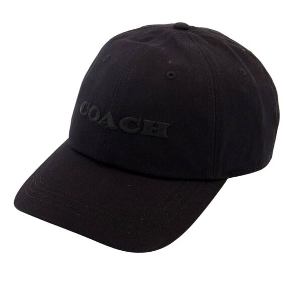 Coach Black Tonal Logo Baseball Hat - Picture 1 of 5